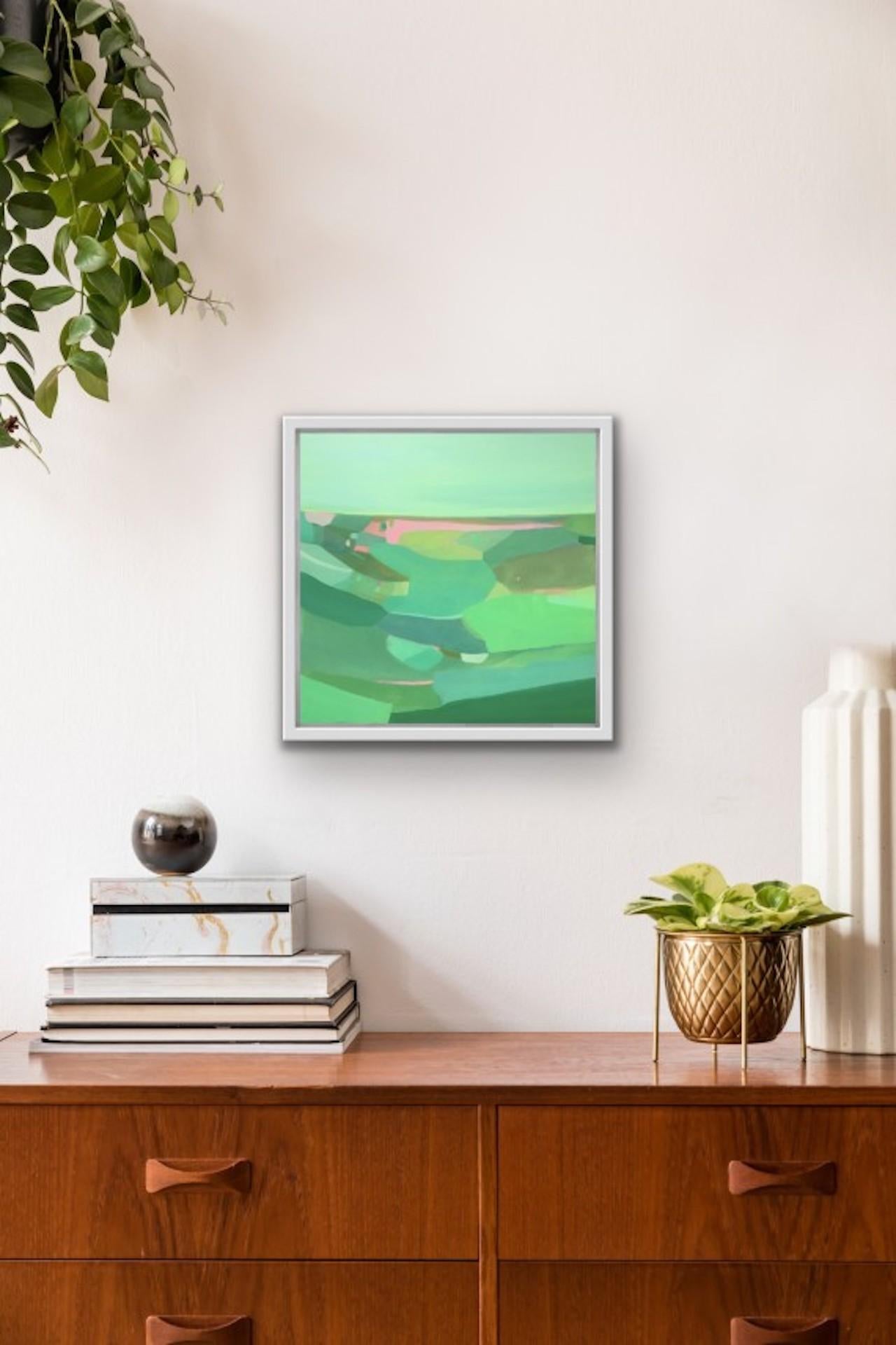 Tiffany Lynch, Emerald Field Blossom Walk, Original Abstract Painting For Sale 4