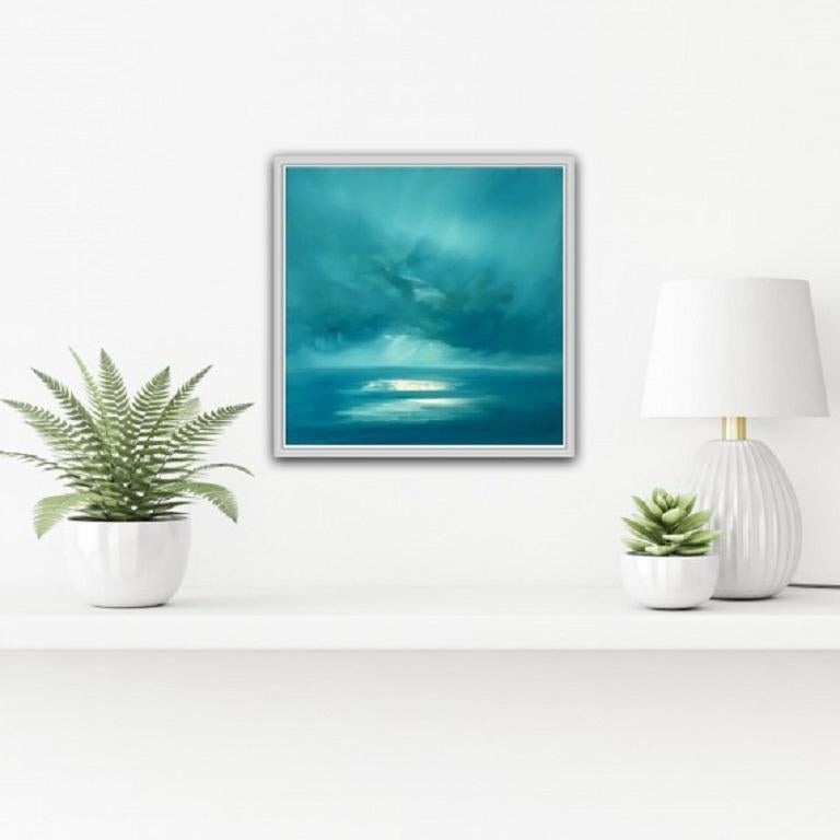 Tiffany Lynch, Turquoise Skies, Original seascape and skyscape painting - Impressionist Painting by Tiffani Lynch