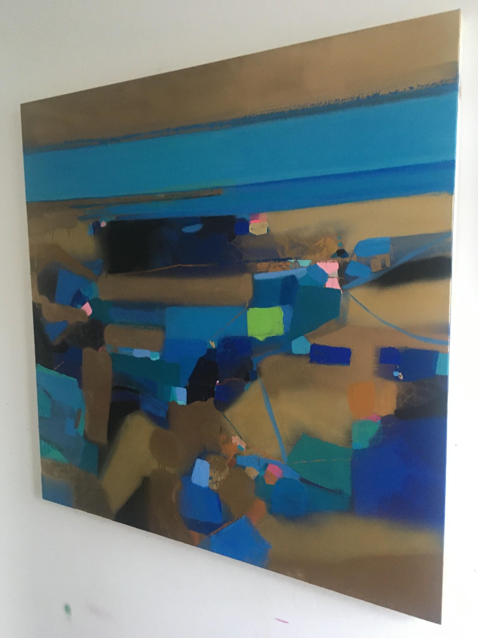 Yonder Gold di Tiffani Lynch, Quadro originale, Arte astratta, Arte del paesaggio in vendita 2