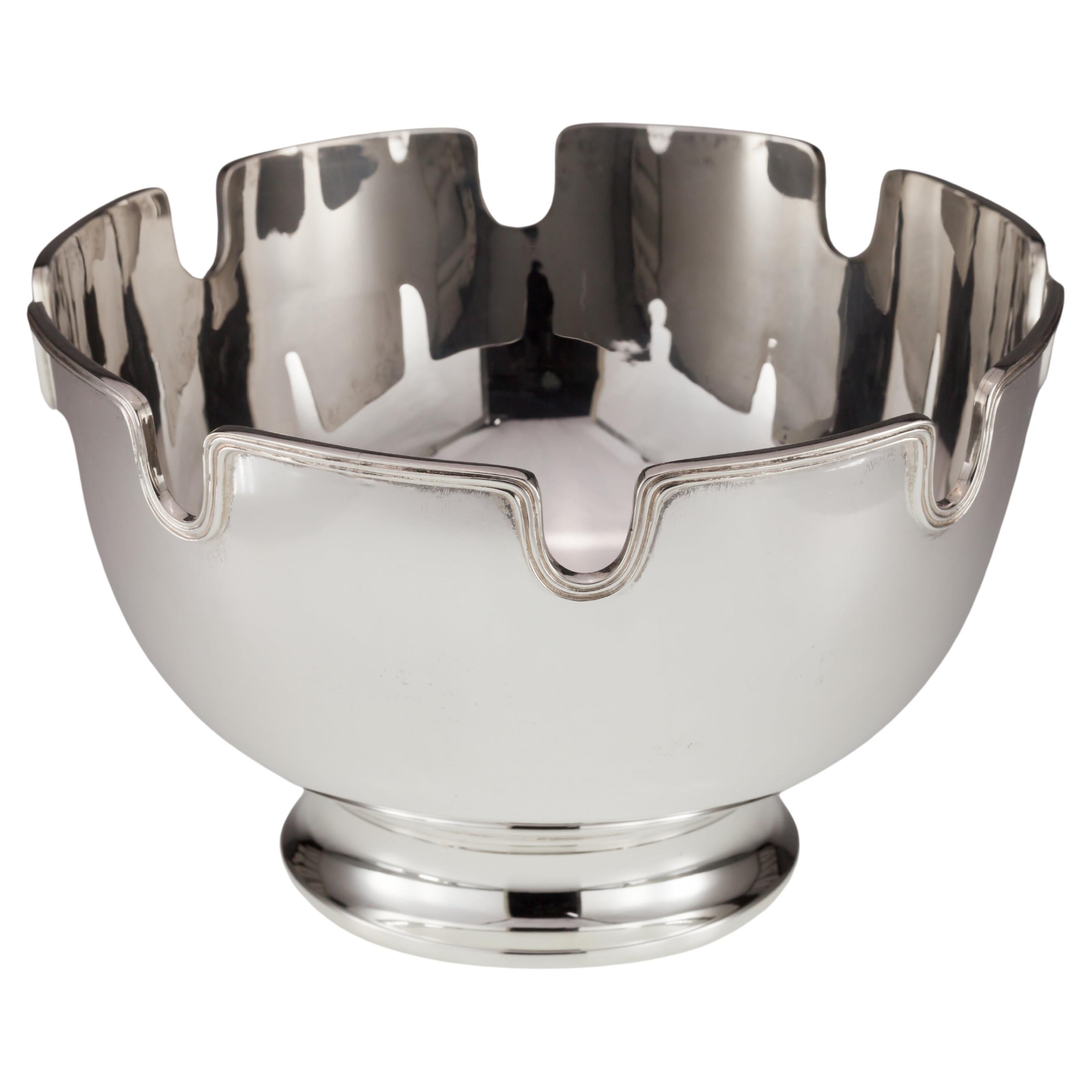 Tiffany Makers Monteith Sterling Silber Toothed Schale Wunderschön! im Angebot