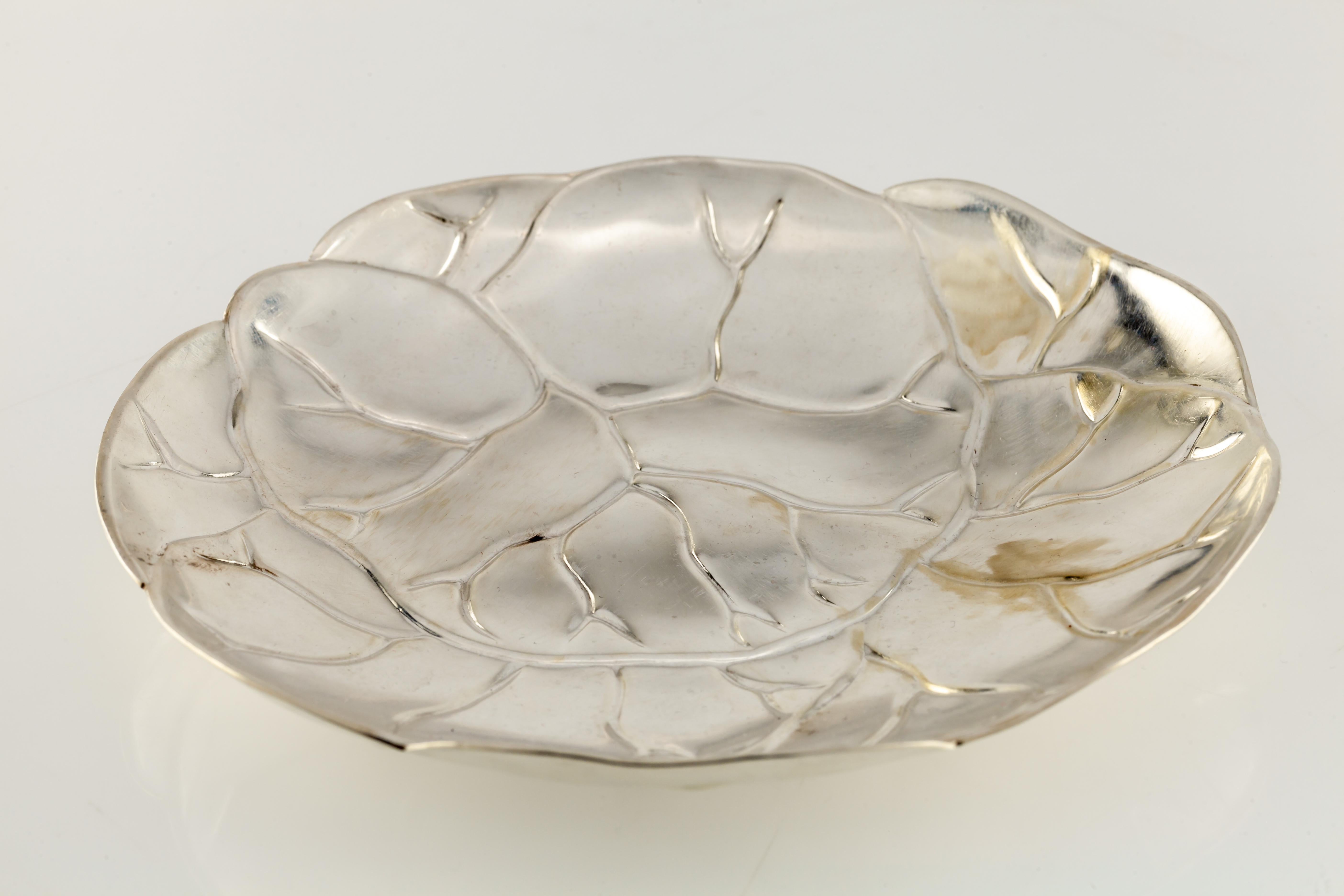 Tiffany Makers Sterling Silver Cabbage Leaf Platter 6