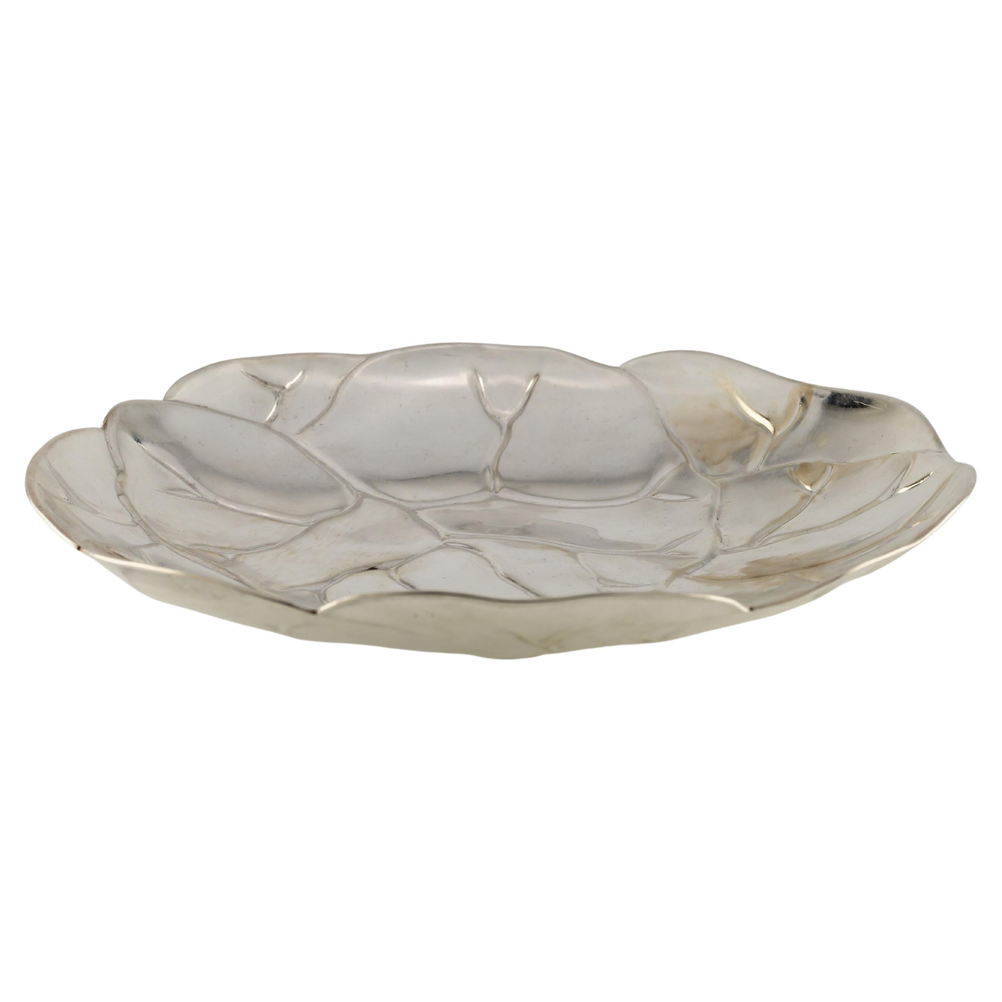 Tiffany Makers Sterling Silver Cabbage Leaf Platter 6" 25226 For Sale