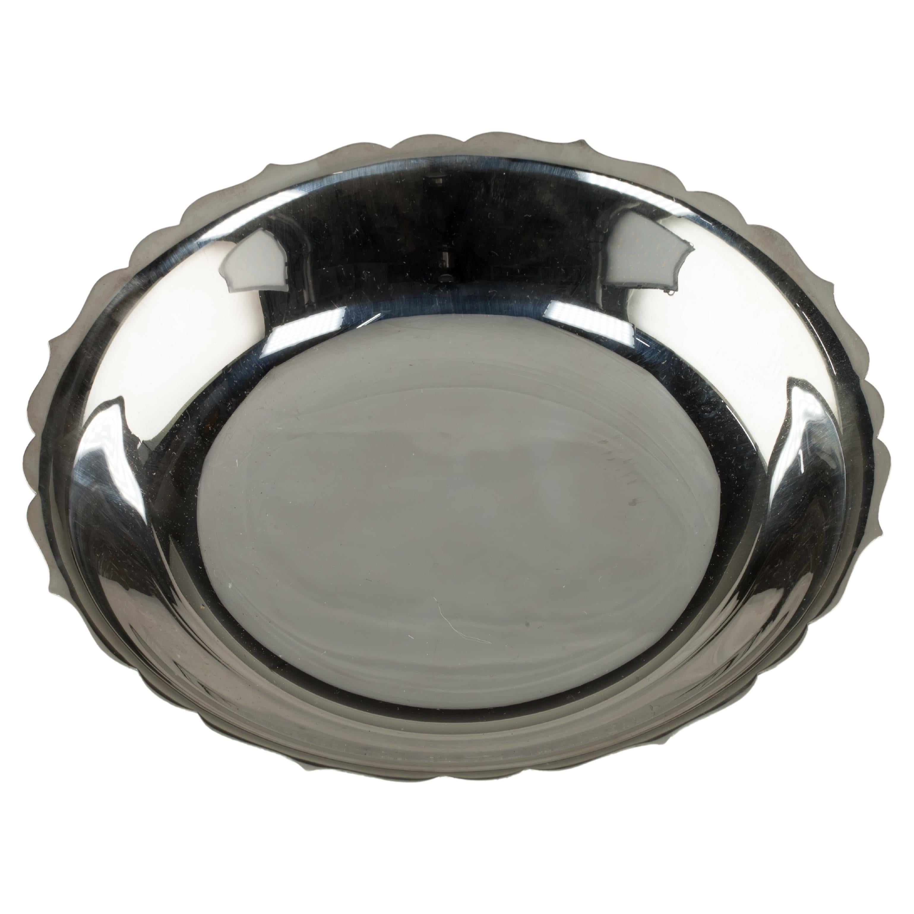 Tiffany Makers Sterling Silver Candy Dish Tray with Scalloped Edge 7.125" Wide For Sale