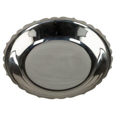  Tiffany Makers Candy Dish-Tablett aus Sterlingsilber mit Wellenschliffkante und Wellenschliffkante 7,125" breit