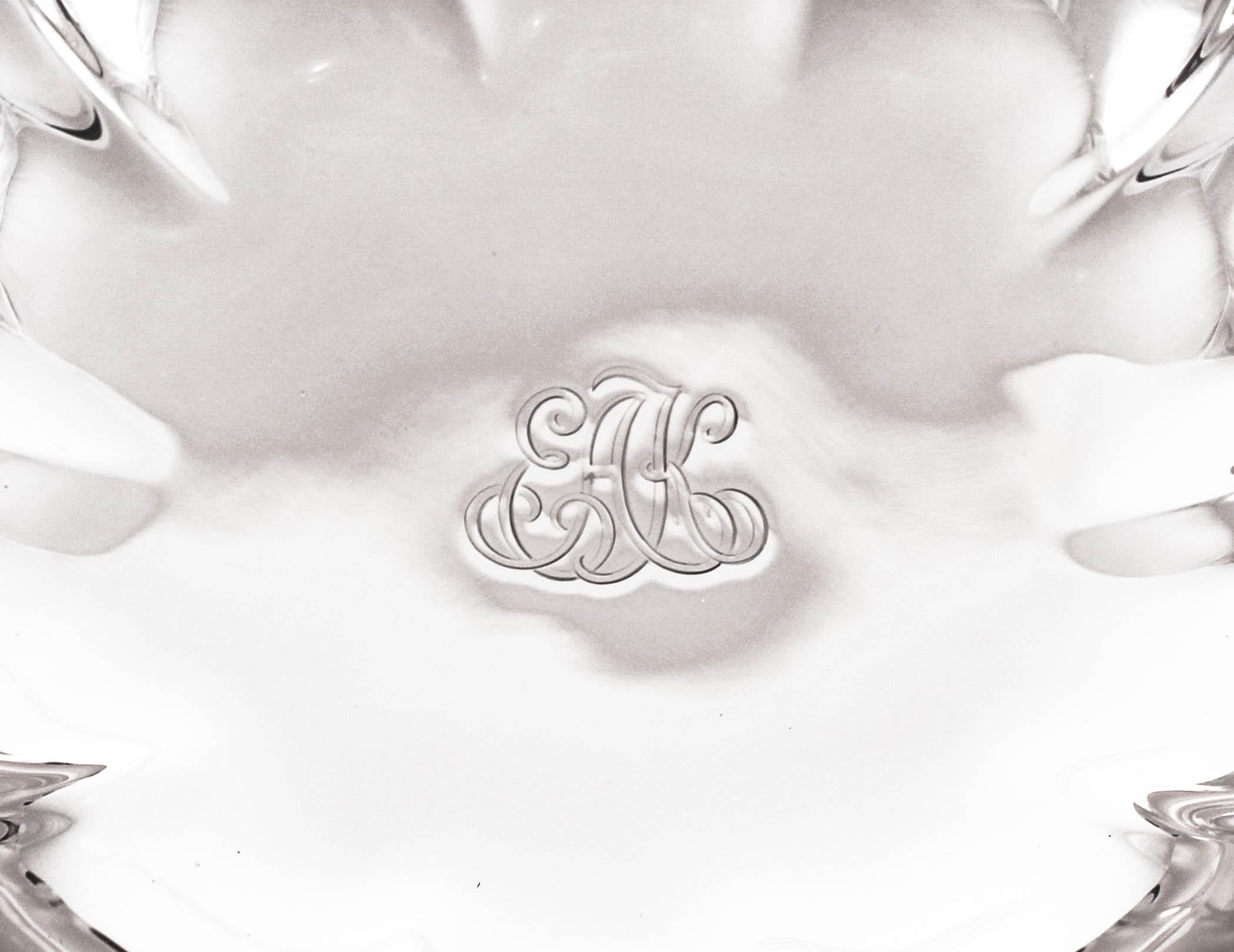 A beautiful midcentury sterling silver bowl by Tiffany & Co. It has a scalloped rim and these cool curves that give it a truly midcentury feel. Sterling doesn’t have to be stuffy and ornate, here’s a piece that’s young and fun.