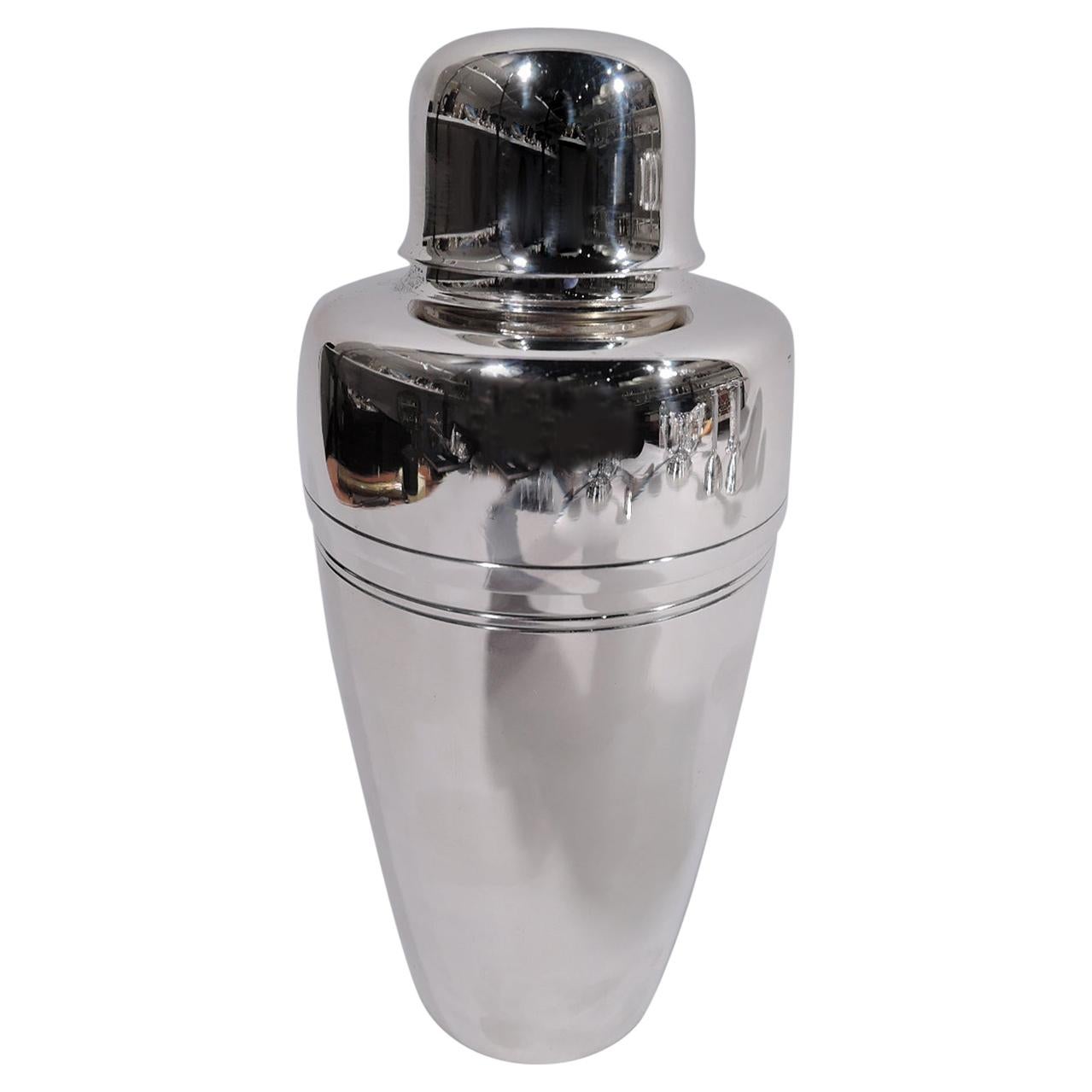 Tiffany Mid-Century Modern Sterling Silver Classic Bullet Cocktail Shaker
