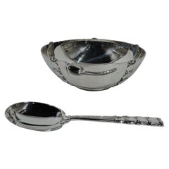 Tiffany Mid-Century Modern Sterling Silver Tomato Serving Bowl with Spoon