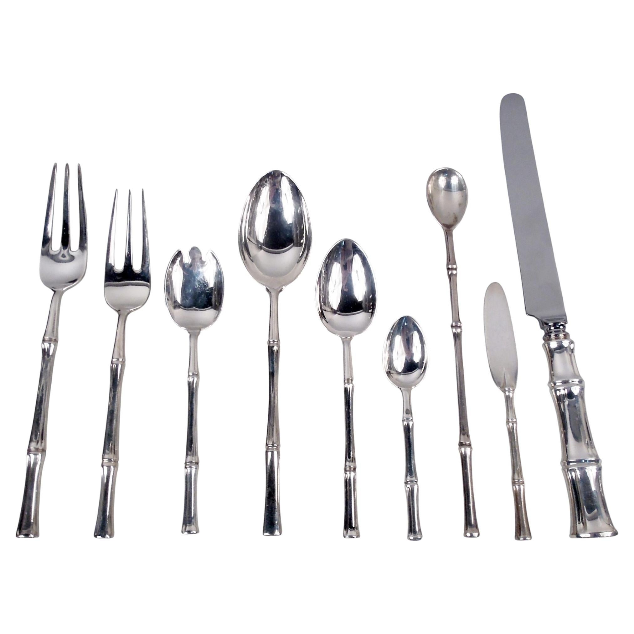 Tiffany Midcentury Modern 148-Piece Dinner Set in Exotic Bamboo For Sale