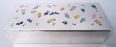 Tiffany Midcentury Modern Box with Enameled Flowers & Butterflies