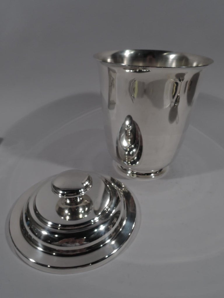 Tiffany MidCentury Modern Ice Bucket with Elsa Peretti Tongs For Sale