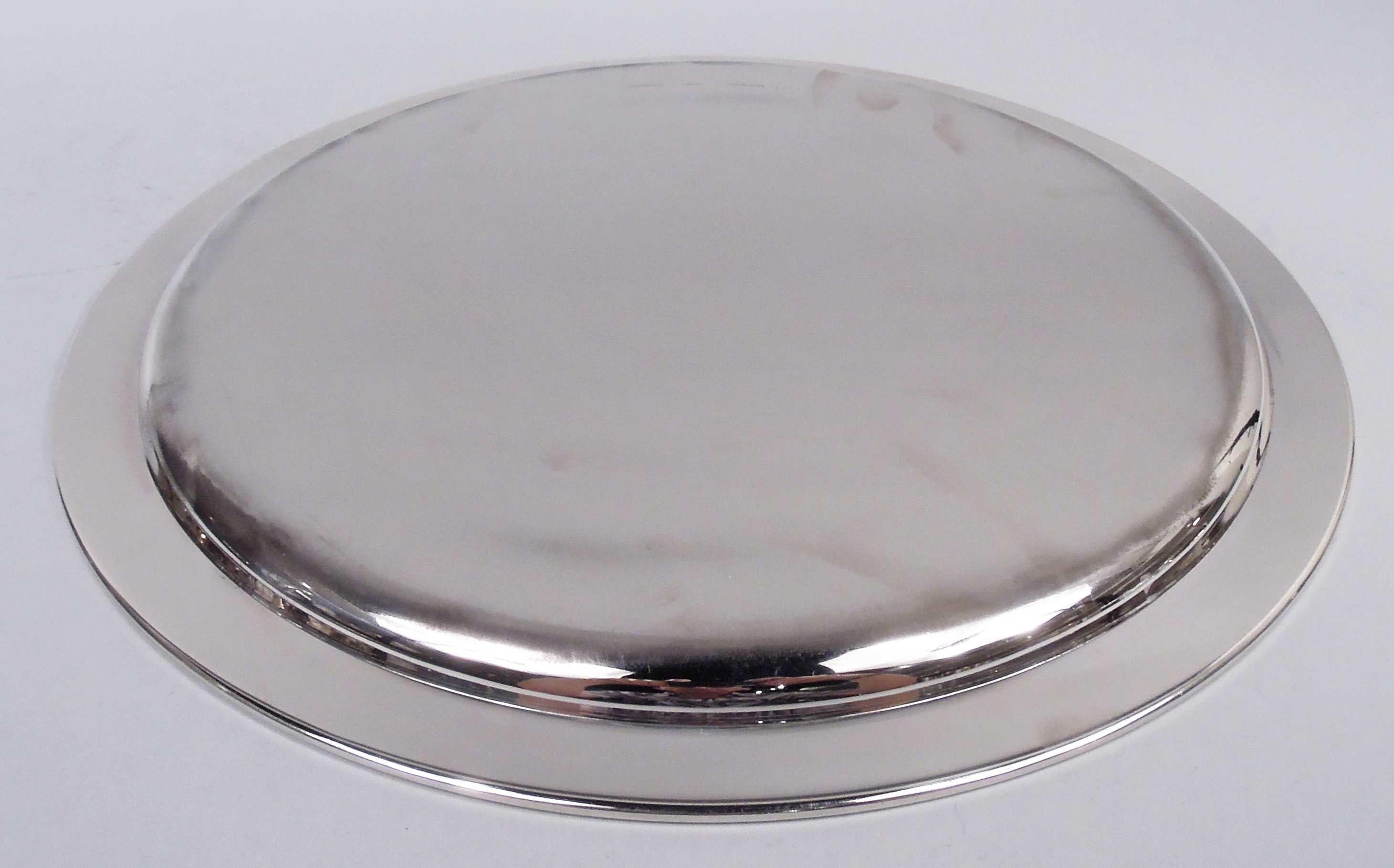 Tiffany Midcentury Modern A Silver 14-Inch Round Tray (plateau rond en argent) Bon état - En vente à New York, NY