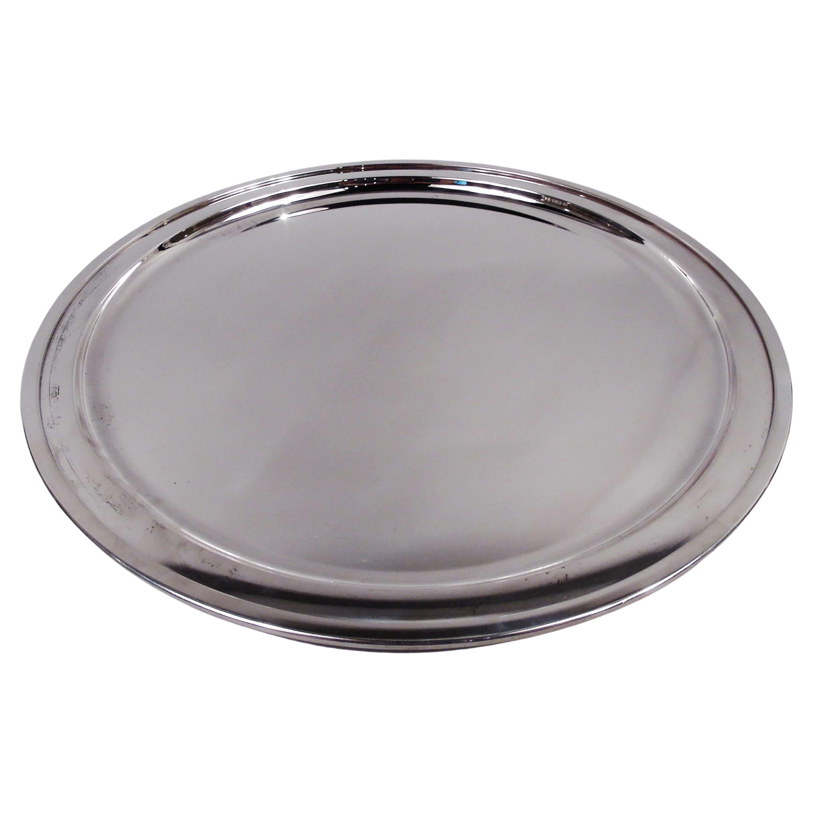 Tiffany Midcentury Modern A Silver 14-Inch Round Tray (plateau rond en argent)