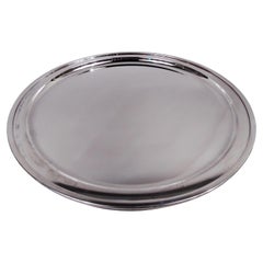 Tiffany Midcentury Modern A Silver 14-Inch Round Tray (plateau rond en argent)