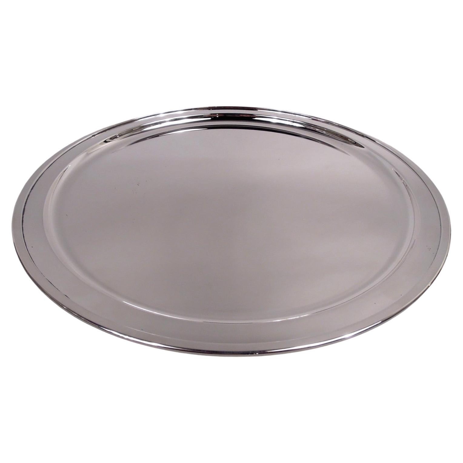 Tiffany Midcentury Modern A Silver 14-Inch Round Tray (plateau rond en argent)
