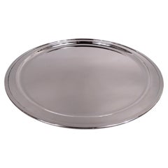 Tiffany Midcentury Modern A Silver 14-Inch Round Tray (plateau rond en argent)