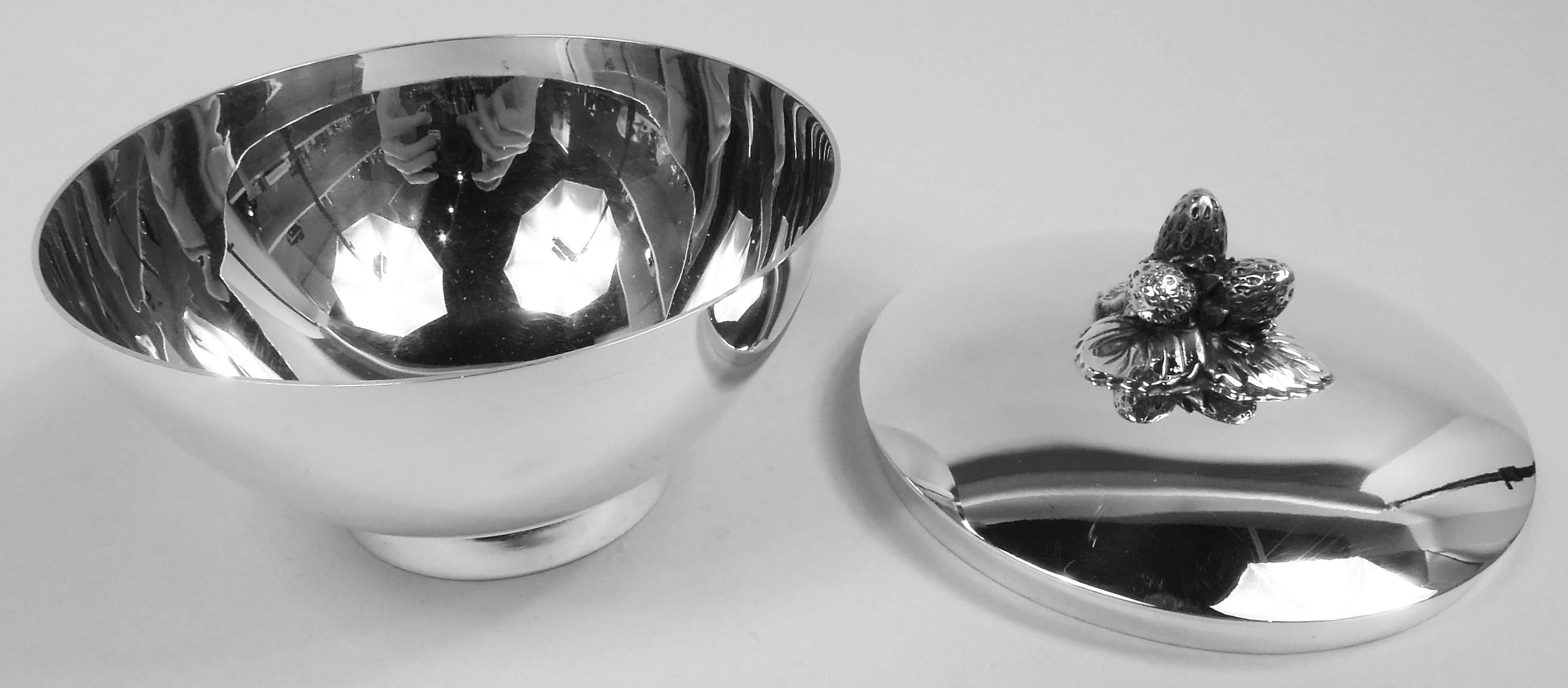 Mid-Century Modern Tiffany Midcentury Modern Sterling Silver Bowl with Strawberry Finial
