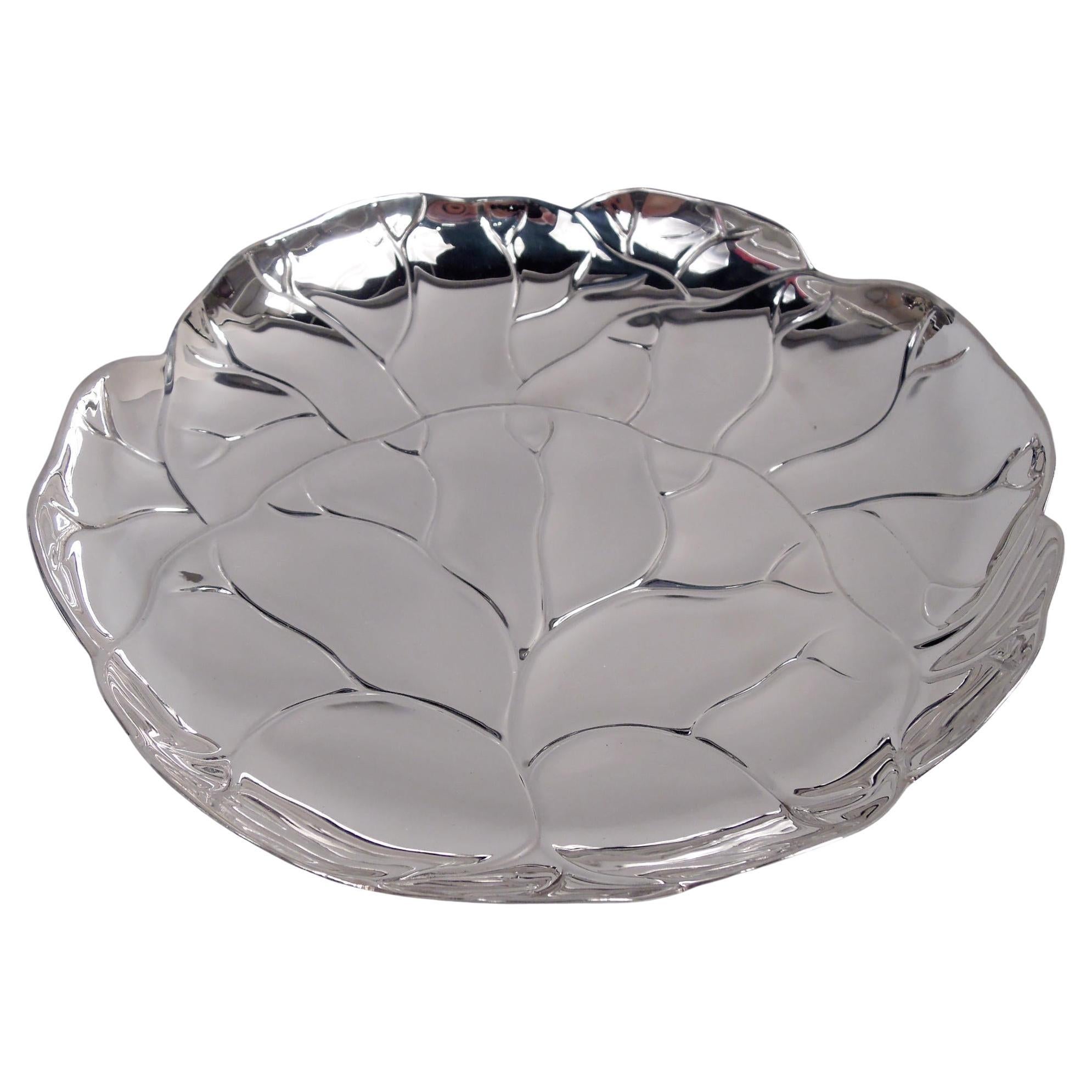 Piatto a forma di foglia in argento Tiffany Midcentury Modern