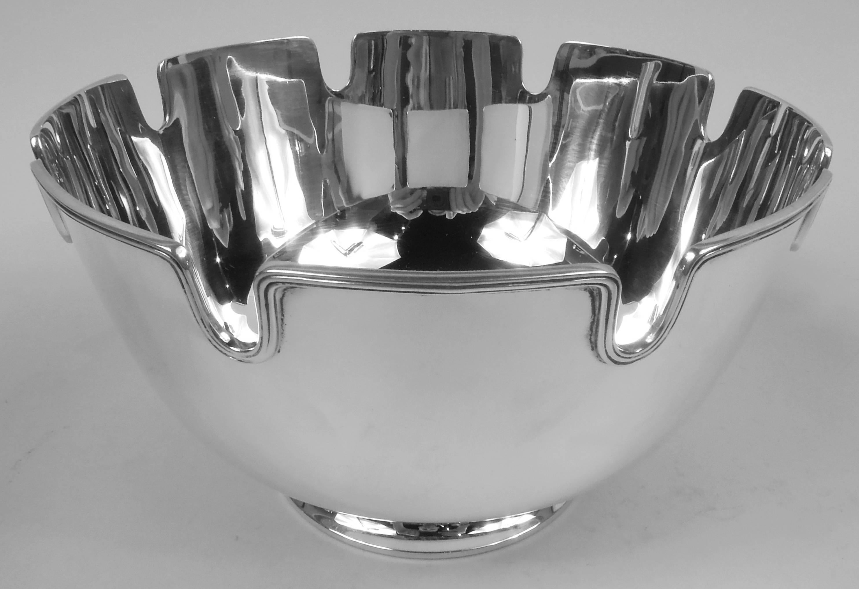 Mid-Century Modern Tiffany Midcentury Modern Sterling Silver Monteith Bowl For Sale