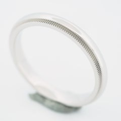 Tiffany Milgrain 3mm Wedding Band Ring Platinum 950 US 7.75
