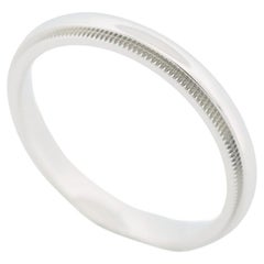 Tiffany Milgrain 3mm Wedding Band Ring Platinum 950 US 7.75