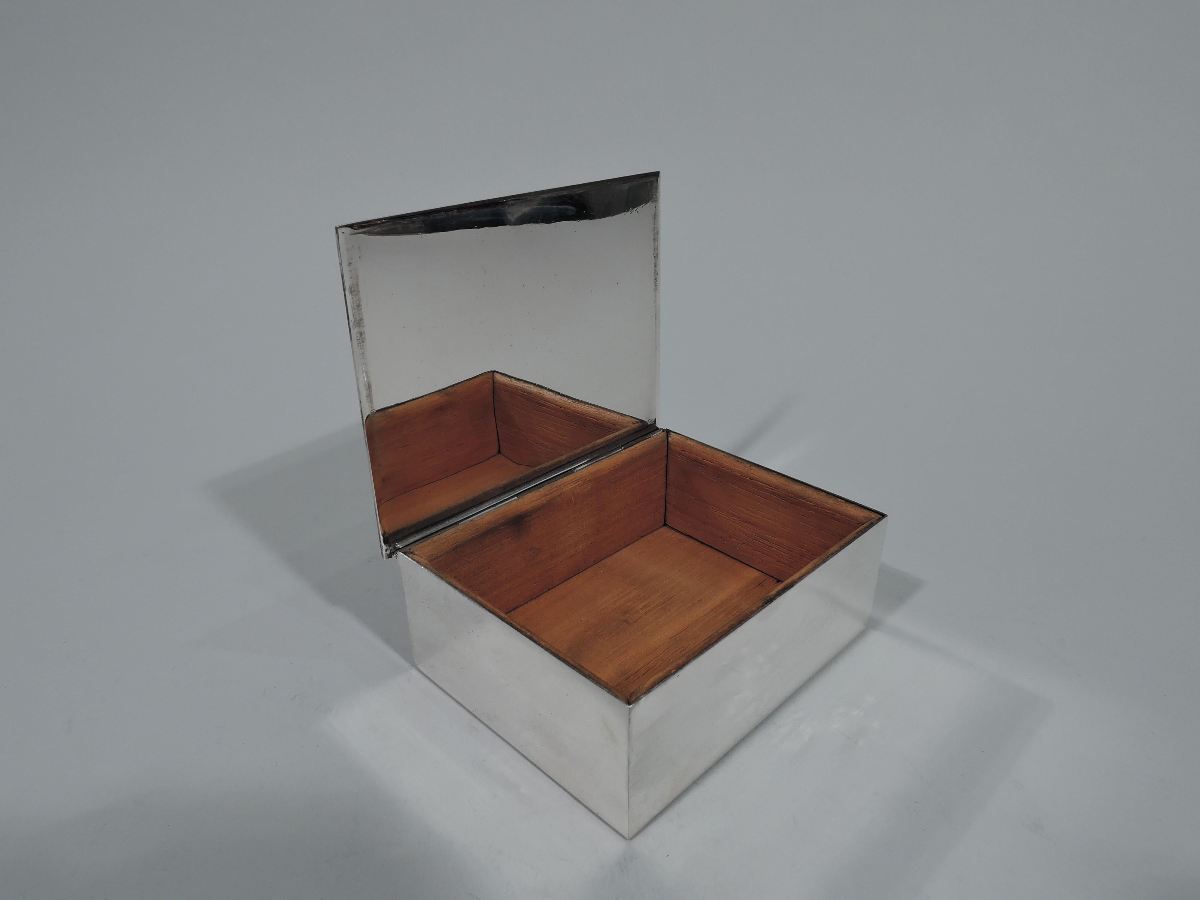 Mid-Century Modern Tiffany Modern and Compact Sterling Silver Box