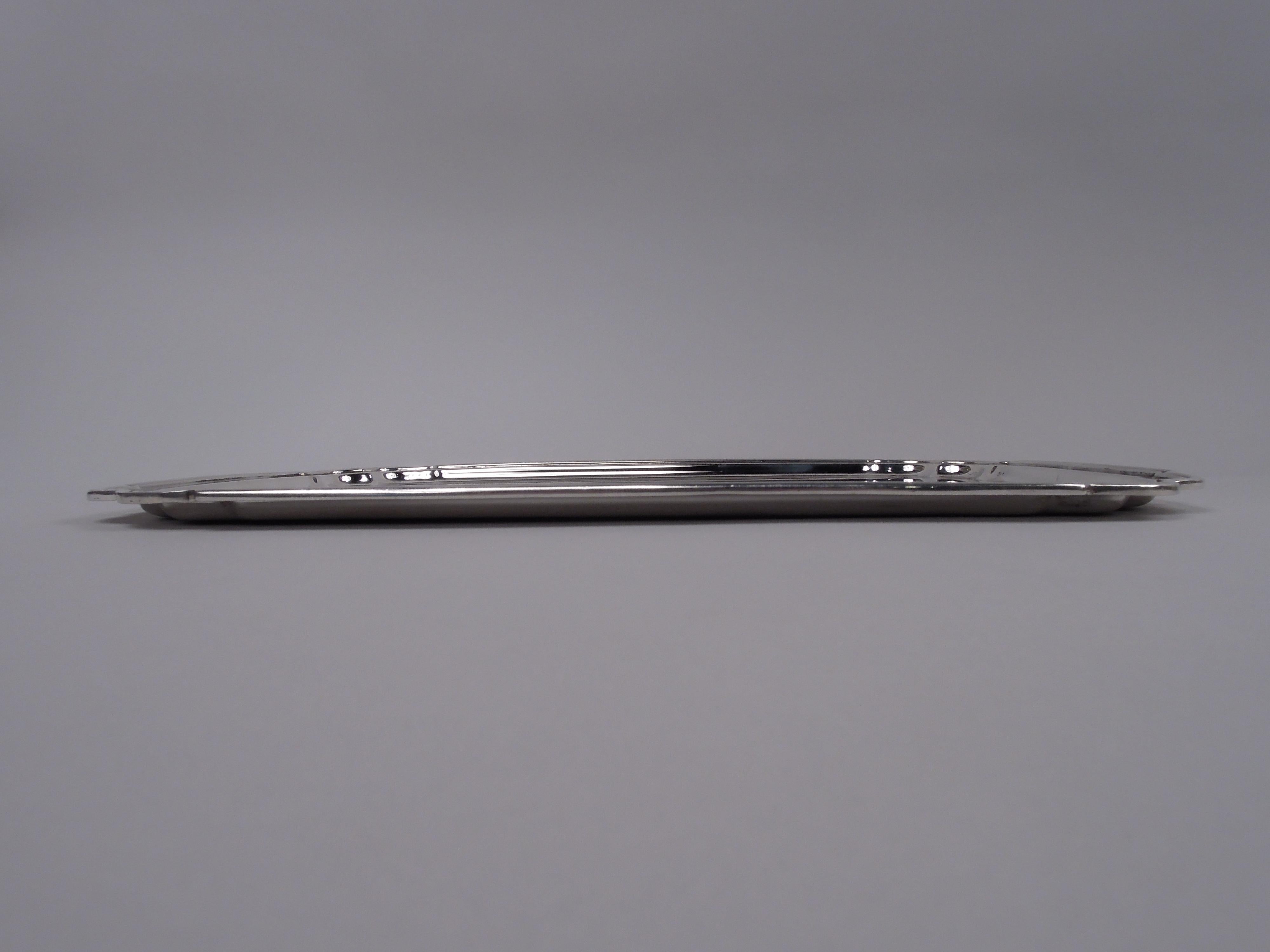 20th Century Tiffany Modern Georgian Sterling Silver Rectangular Tray For Sale