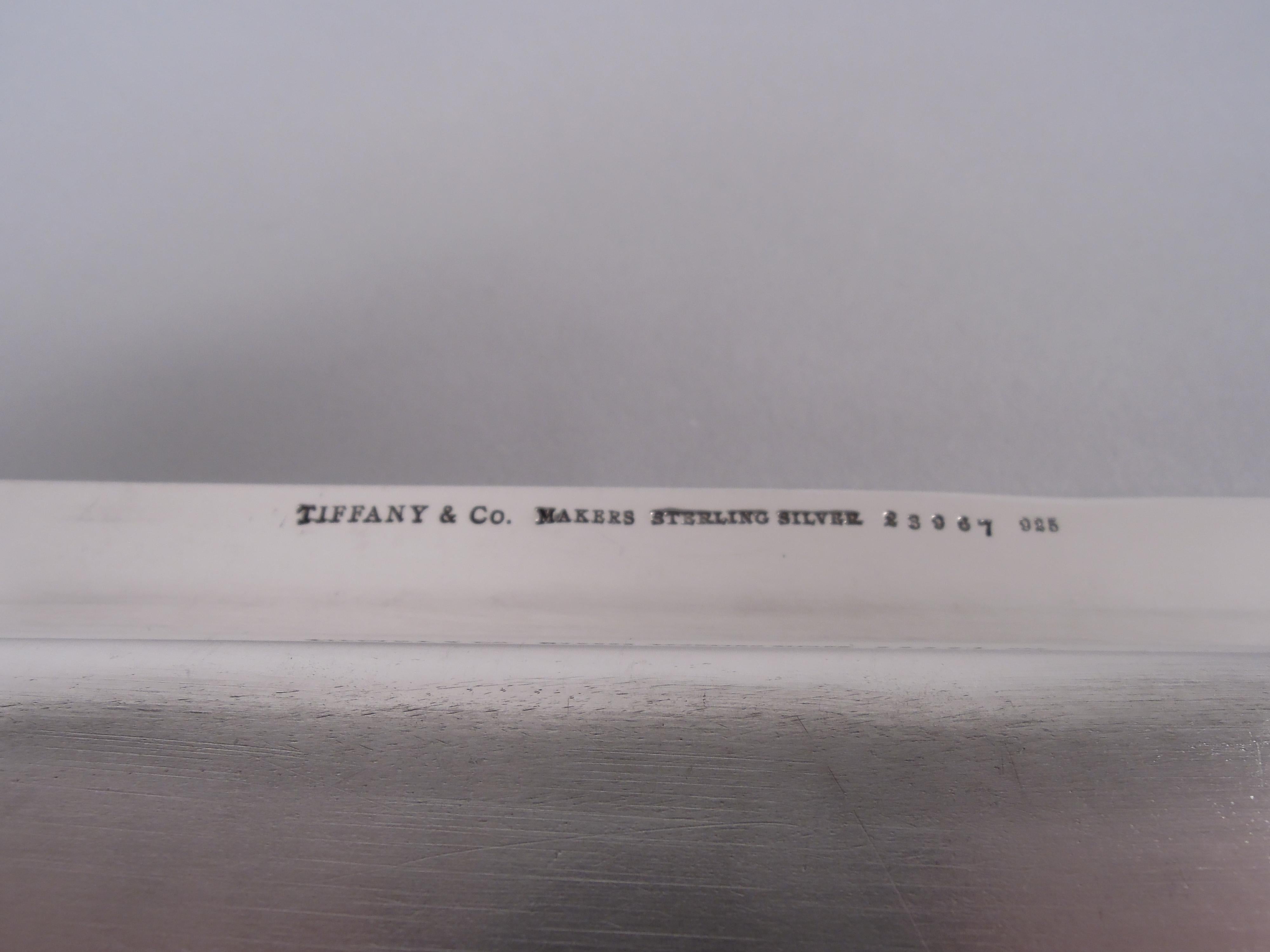 Tiffany Modern Georgian Sterling Silver Rectangular Tray For Sale 2