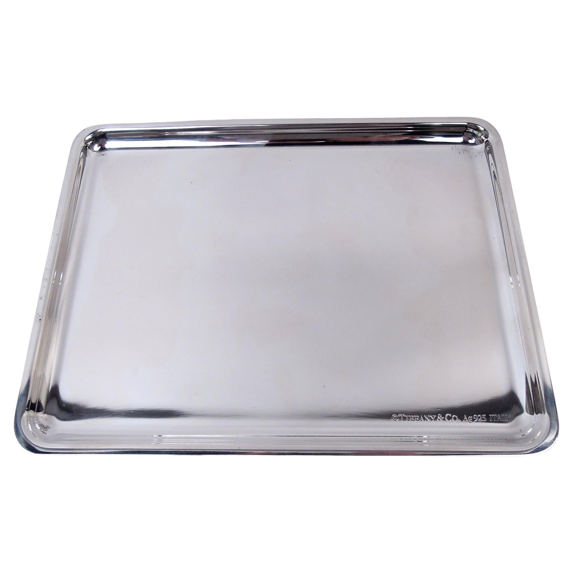 Tiffany Modern Rectangular Sterling Silver Desk Tray