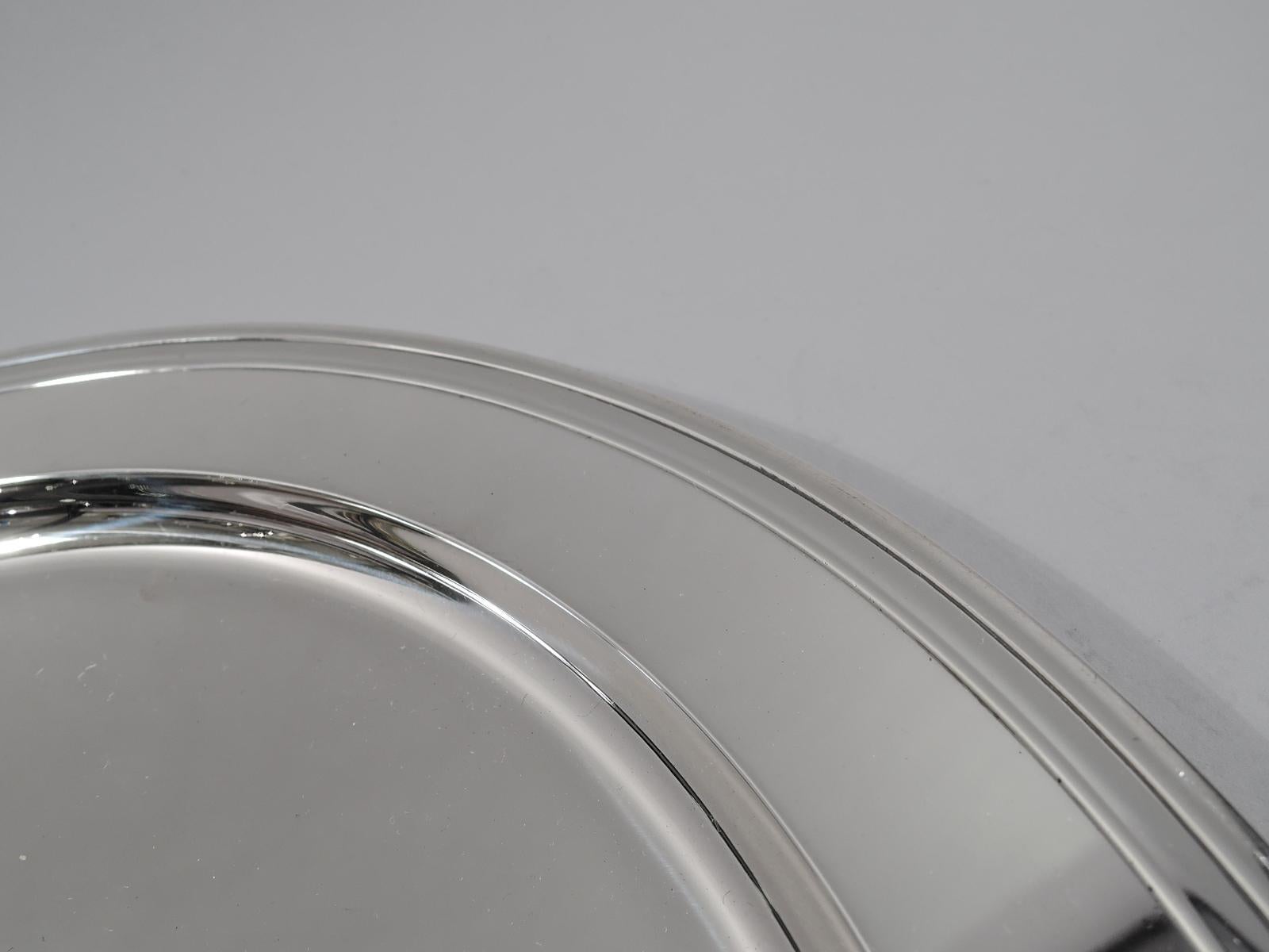 American Tiffany Modern Sterling Silver Round Serving Tray