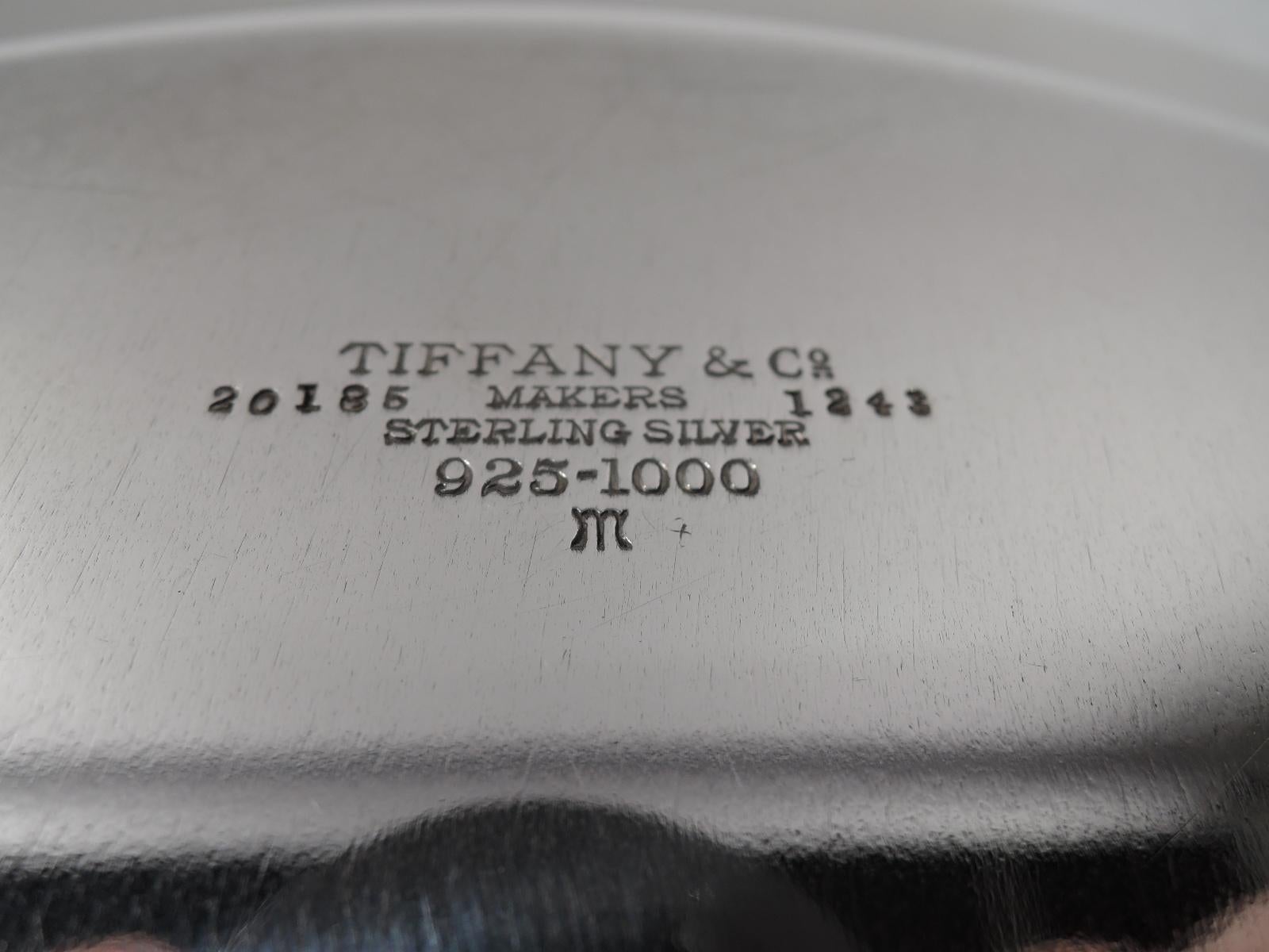 Tiffany Modern Sterling Silver Round Serving Tray In Excellent Condition In New York, NY