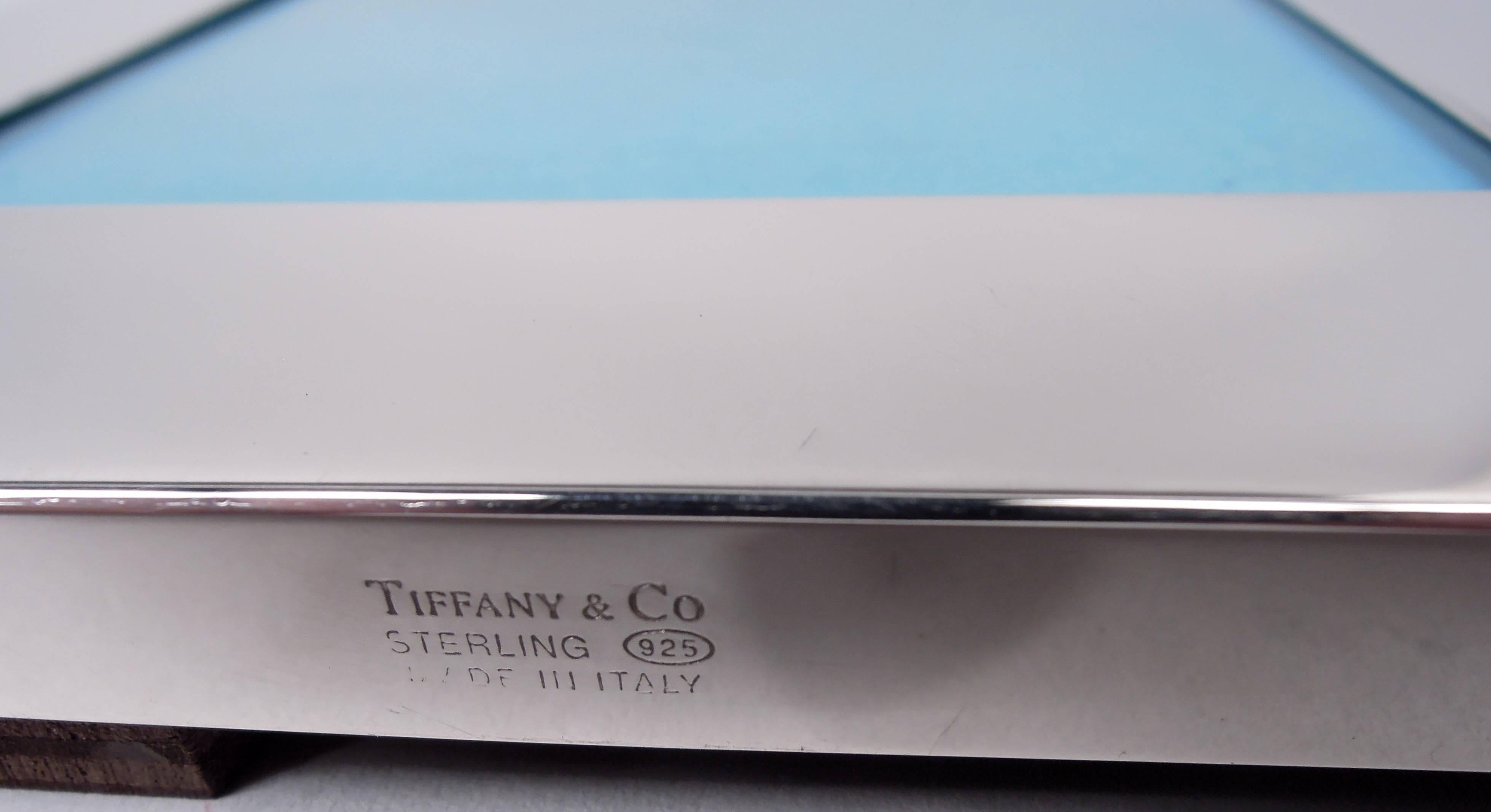 Tiffany Modern Sterling Silver & Enamel Jack-in-the-Box Picture Frame In Good Condition For Sale In New York, NY