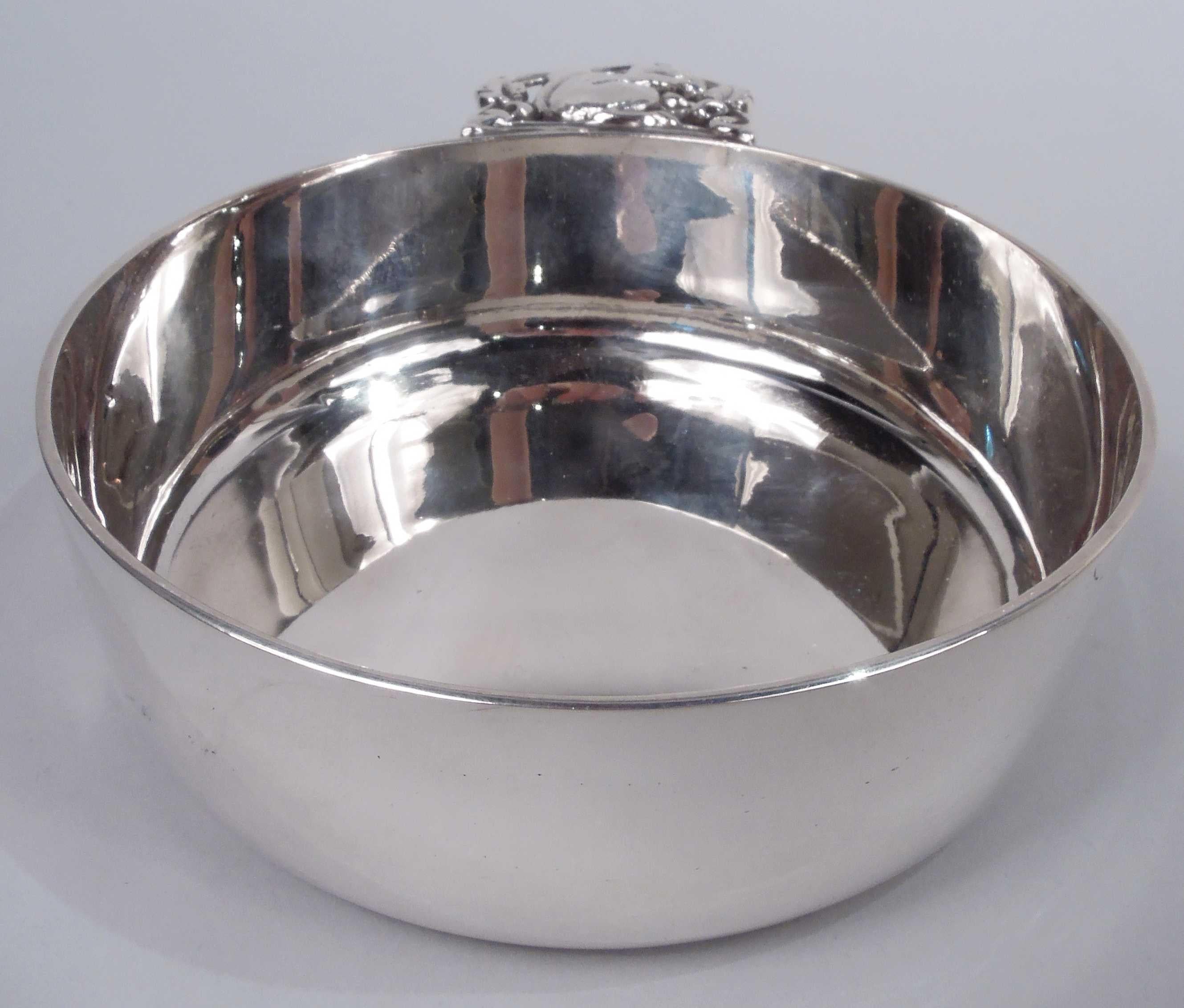 Mid-Century Modern Tiffany Modern Sterling Silver Hungry Squirrel Porringer   For Sale