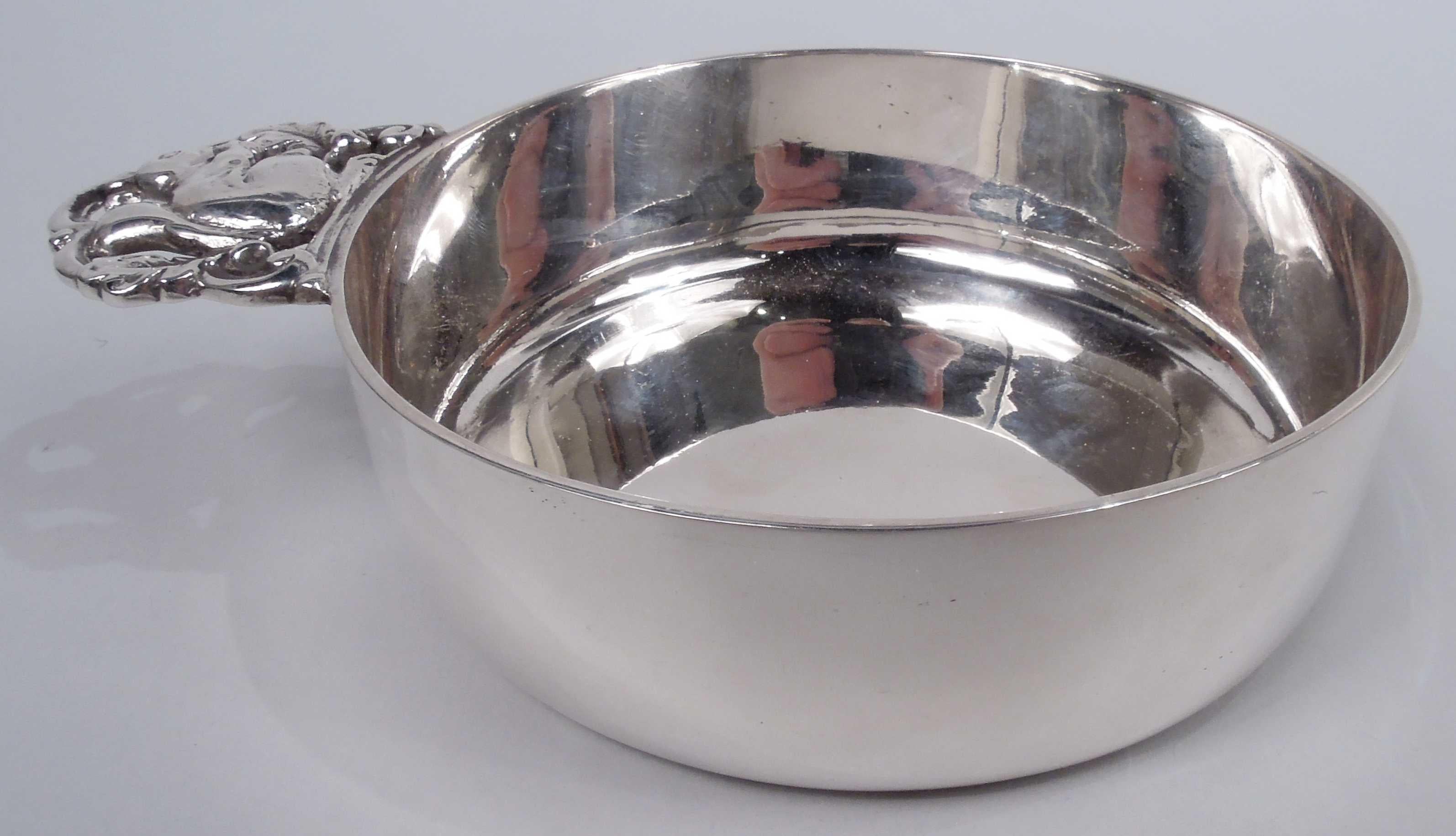 American Tiffany Modern Sterling Silver Hungry Squirrel Porringer   For Sale
