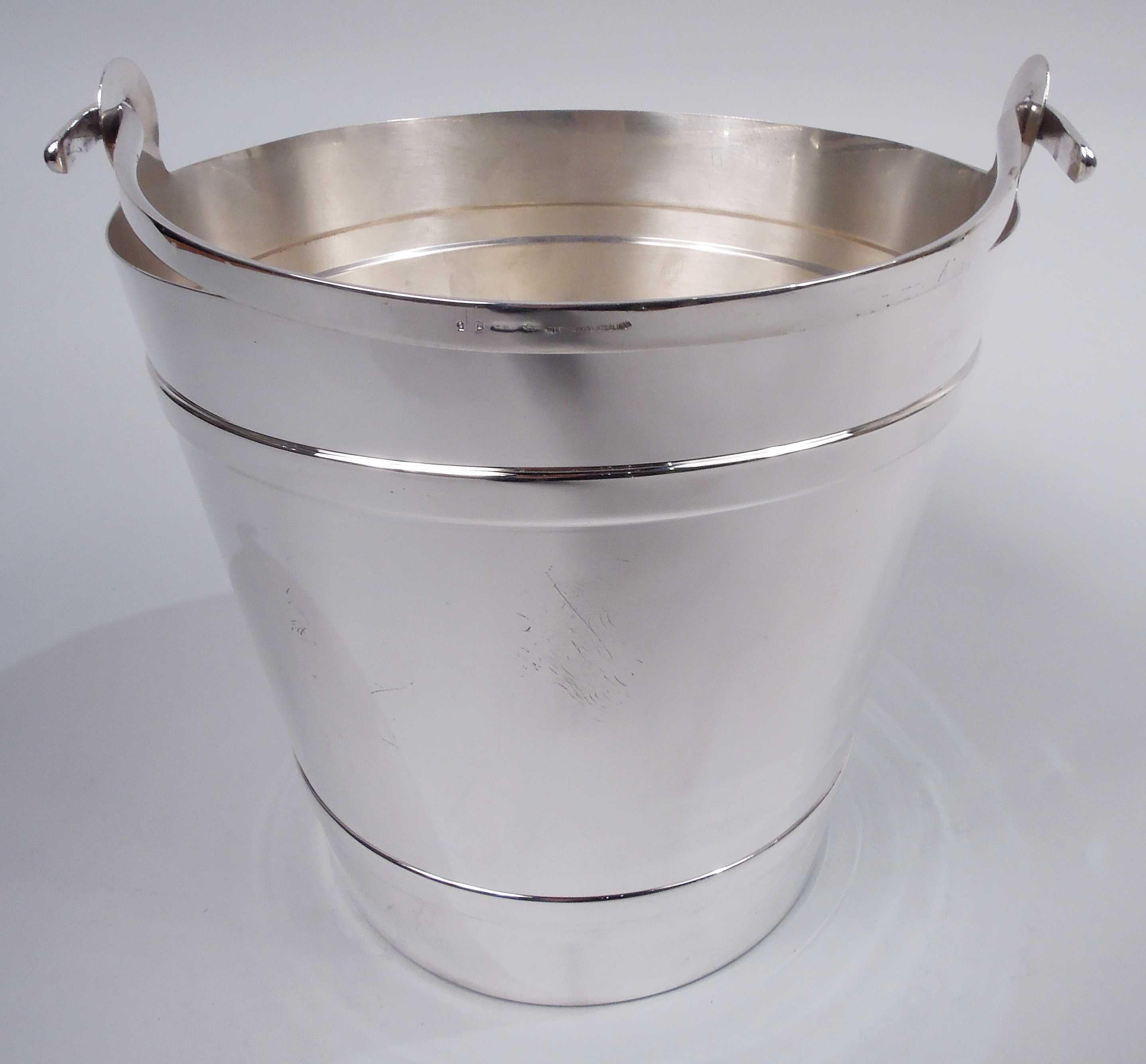 Italian Tiffany Modern Sterling Silver Ice Bucket For Sale