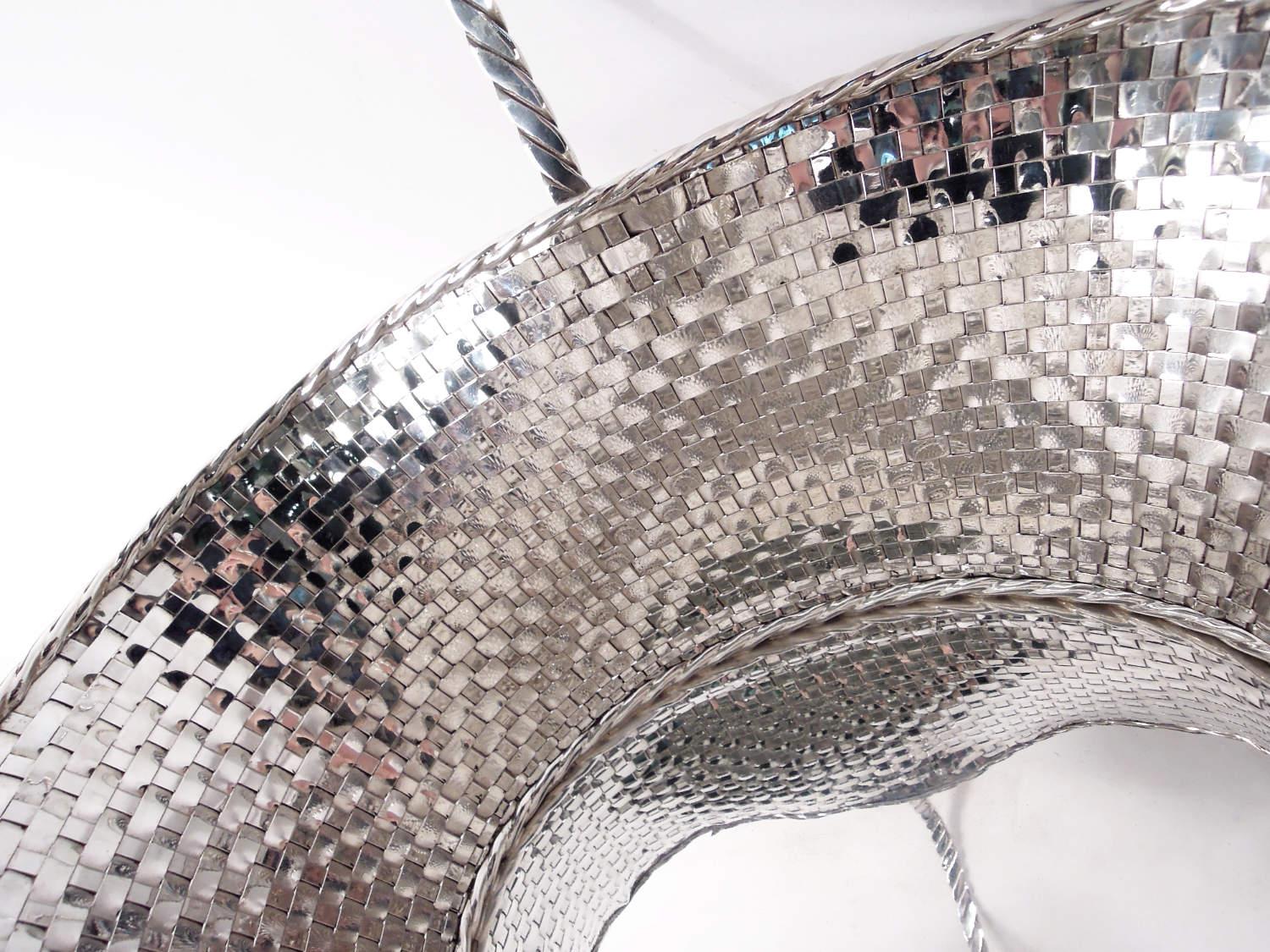 Cesta de picnic de plata de ley moderna Tiffany Enfriador de vino Moderno en venta