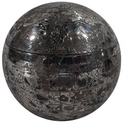 Tiffany Modern Sterling Silver World Globe Trinket Box