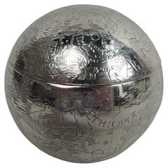 Tiffany Modern Sterling Silver World Globe Trinket Box