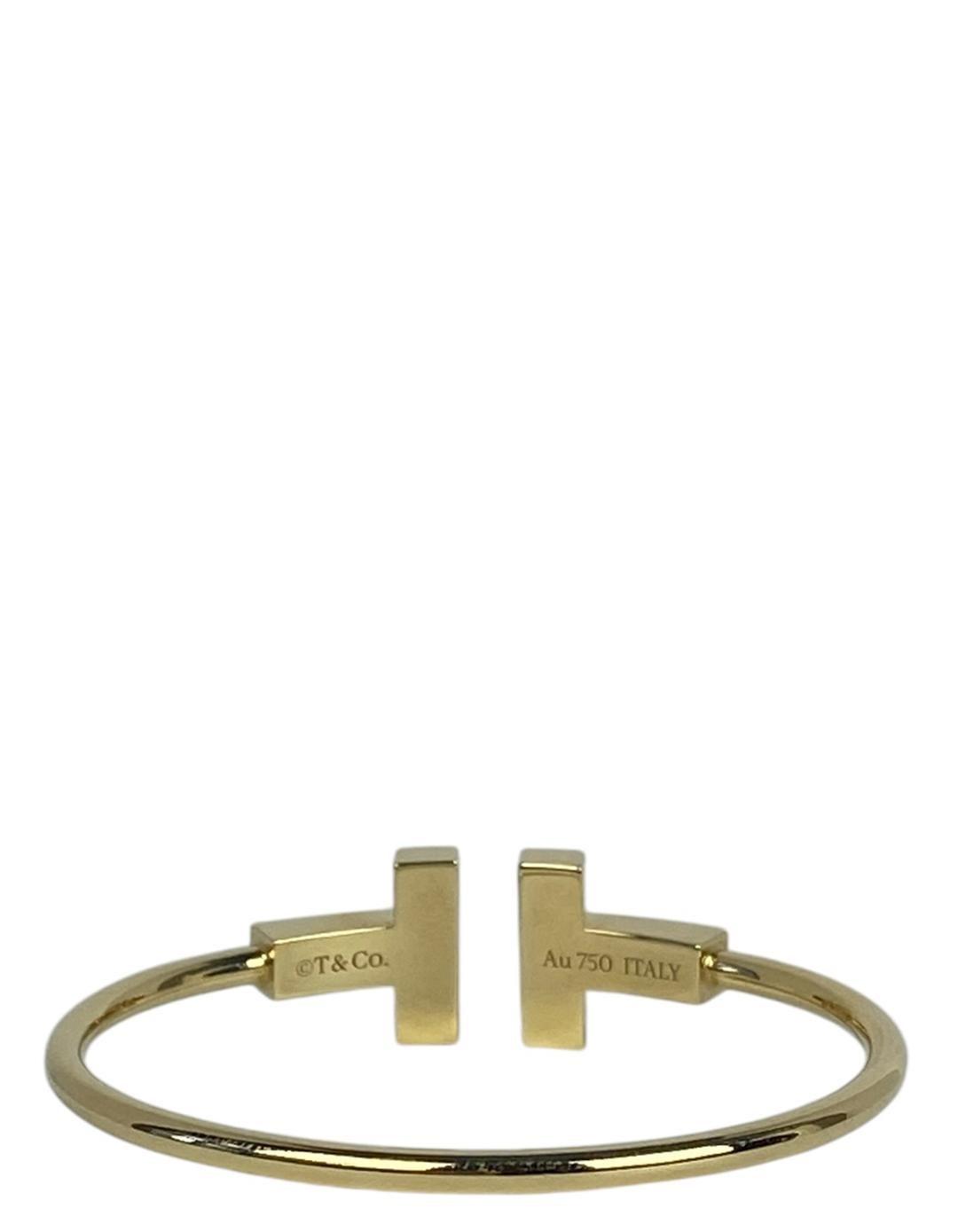 Tiffany Mother of Pearl/ 18k Yellow Gold Wide T Wire Bracelet im Zustand „Hervorragend“ im Angebot in New York, NY