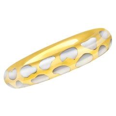 Tiffany Mother of Pearl Inlay Gold Bangle