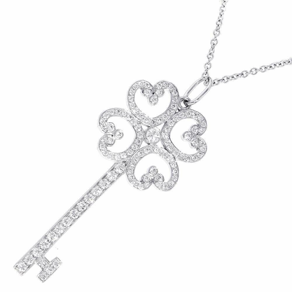 Tiffany Halskette Quatra Herz Schlüsselanhänger Diamant-Halskette im Angebot 13