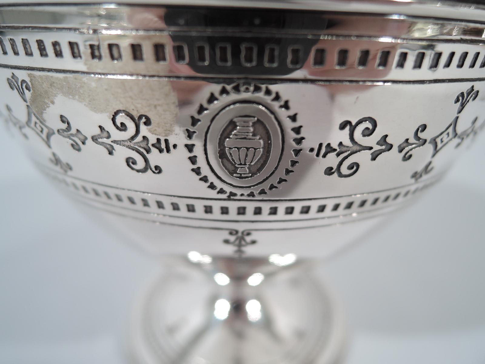 Adam Style Tiffany Neoclassical Sterling Silver Sugar Bowl