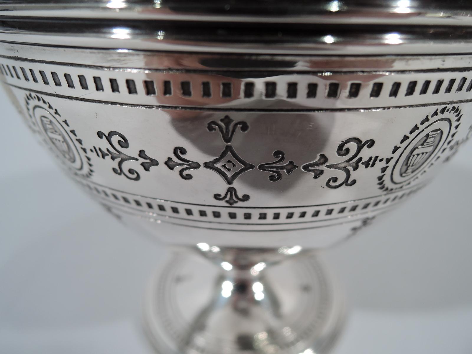 American Tiffany Neoclassical Sterling Silver Sugar Bowl