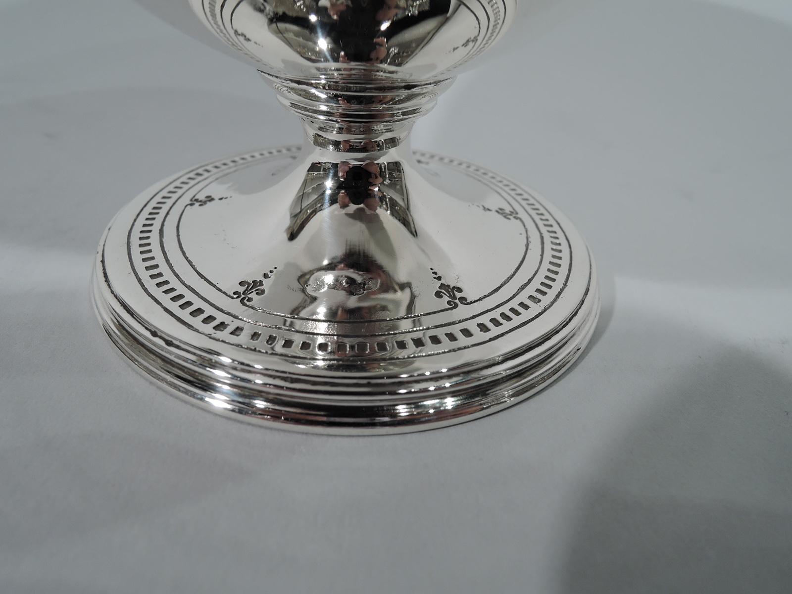 Tiffany Neoclassical Sterling Silver Sugar Bowl In Excellent Condition In New York, NY
