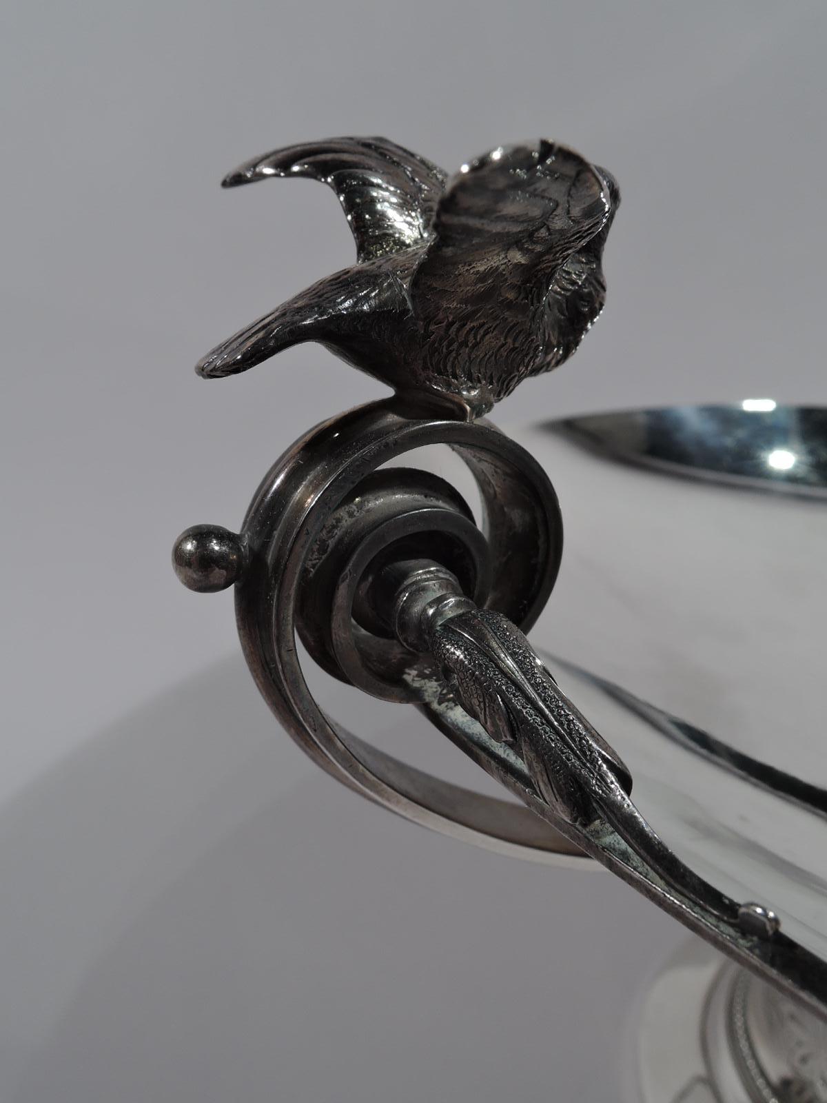 Aesthetic Movement Tiffany New York Aesthetic Classical Sterling Silver Bird Bath Compote