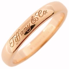 TIFFANY Notes 18K Rose Gold 3mm Wedding Band Ring 4.5