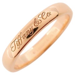 TIFFANY Notes 18K Rose Gold 3mm Wedding Band Ring 4.5