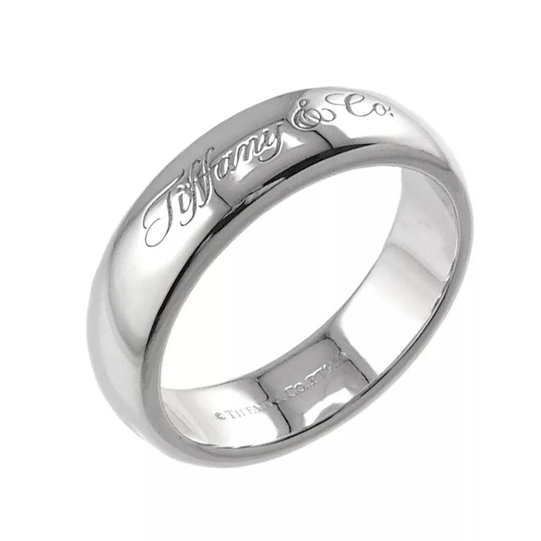 TIFFANY & Co. TIFFANY Notas Alianza de Platino 6mm Lucida 8.5 en venta 1