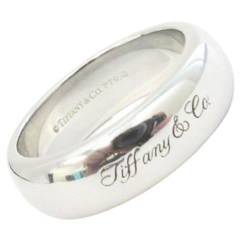 TIFFANY Notes Platinum 6mm Lucida Wedding Band Ring 6  For Sale