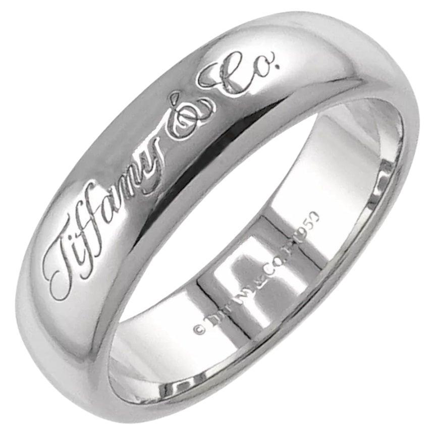 TIFFANY & Co. TIFFANY Notas Alianza de Platino 6mm Lucida 8.5