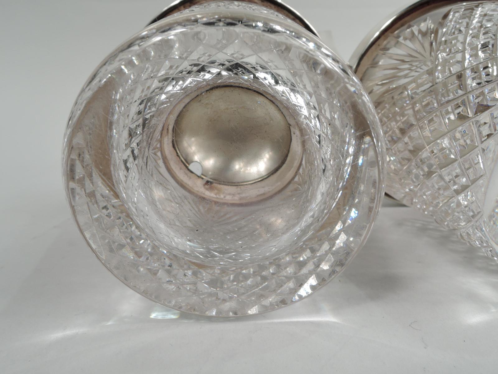 Doppeltes Jam Jar aus Sterlingsilber und Glas im Vintage-Stil von Old-Fashion (amerikanisch) im Angebot
